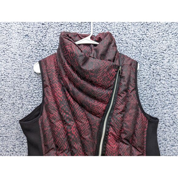 Harley Davidson Down Feather Puffer Vest Size LG Asymmetrical Full Zip Moto Red - Picture 4 of 13